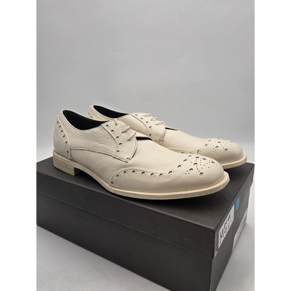 Robert Clergerie Brogue Shoes Mens Size‎ 11 White Leather P/GABY01 Dress New